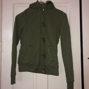 green hollister sherpa jacket